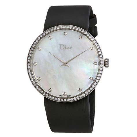 dior cd40110a001|Dior La D De Dior Mother of Pearl Dial Black Satin Diamond.